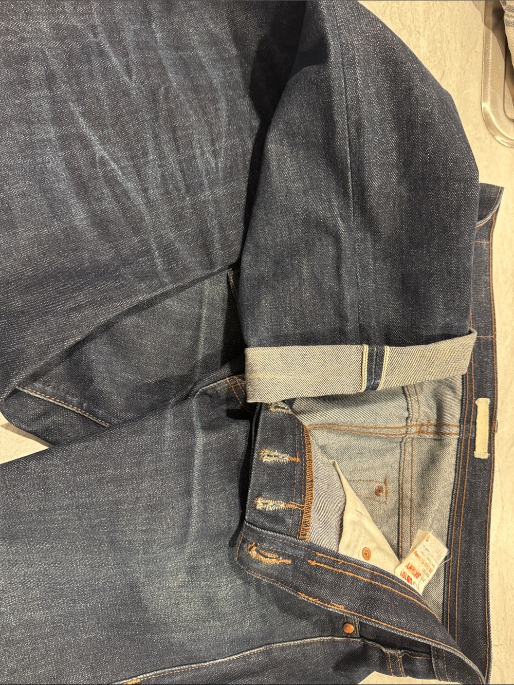Men's Straight Dark Blue Denim Jeans